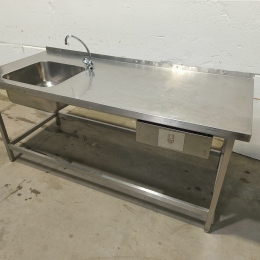 Rvs spoeltafel - 200x85 cm 